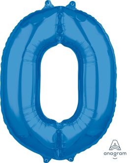 26" Blue Number 0 Balloon