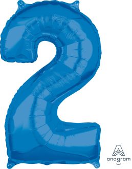 26" Blue Number 2 Balloon
