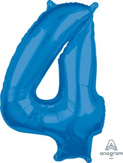 26" Blue Number 4 Balloon