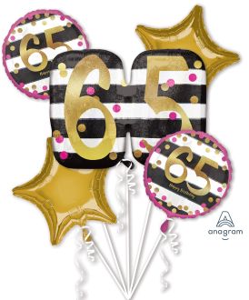 Balloon Bouquet Pink & Gold Milestone 65