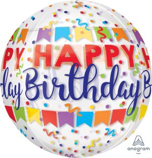 Orbz Happy Birthday Banner Bash Balloon