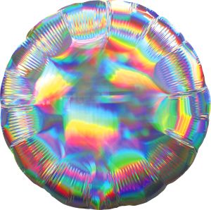 18" Iridescent Silver Circle Balloon