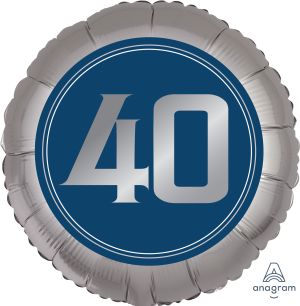 18" Satin Happy Birthday Man 40 Balloon