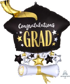 SuperShape Satin Cap and Diploma Balloon