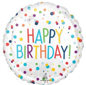 Standard Confetti Happy Birthday Balloon