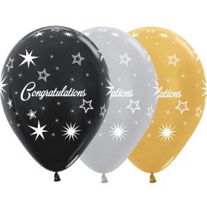 11" Congratulations Sparkles Assortment (50pcs) Balloons