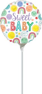 04" Sweet Baby Icons Balloon (Inflated with Cup and Stick)