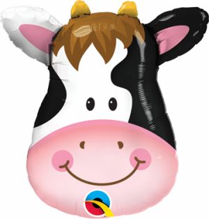 14" Contented Cow Balloon (Inflated with Cup and Stick)