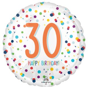 Standard Confetti Birthday 30 Balloon
