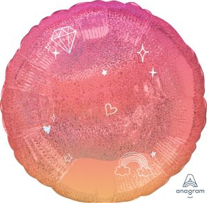 18" Holographic Sparkle Ombre Balloon
