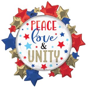 SuperShape Peace Love Unity Stars Balloon