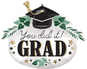 SuperShape Satin You Did It Ivy Grad Balloon