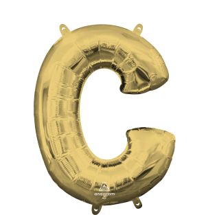 16" White Gold Letter C Balloon