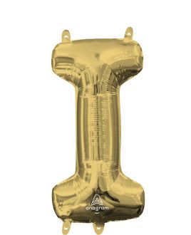 16" White Gold Letter I Balloon