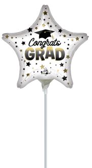 09" Diffused Ombre Congrats Grad Balloon (Inflated with Cup and Stick)