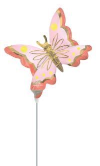 Mini Shape Soulful Blossoms Butterfly Balloon (Inflated with Cup and Stick)
