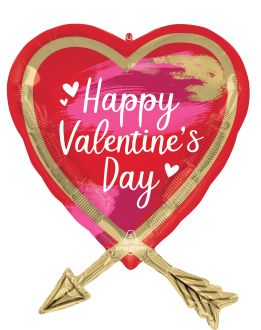 SuperShape Happy Valentines Day Artistic Touch Arrow Balloon