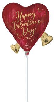 MiniShape Valentine Rouge Balloon (Inflated with Cup and Stick)