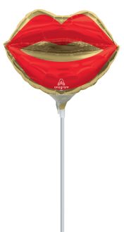 MiniShape Kiss Lips Balloon (Inflated with Cup and Stick)