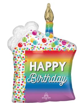 SuperShape Rainbow Slice Happy Birthday  Balloon