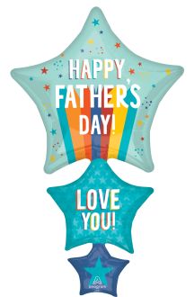 Supershape Fathers Day Playful Stripes and Stars Balloon