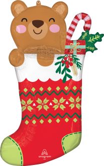 SuperShape Beary Christmas Stocking Balloon
