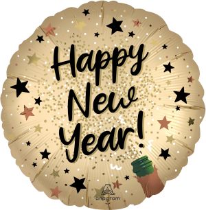 Standard Satin Natural Sparkle HNY Balloon