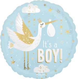 Standard Satin Special Delivery Baby Boy Balloon