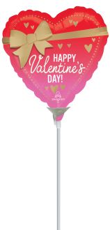 09" Satin Better with Bows Valentine Balloon (Inflated with Cup and Stick)