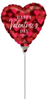 09" Happy Valentines Day Romantic Glow Balloon (Inflated with Cup and Stick)