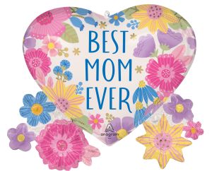 SuperShape Best Mom Ever Botanical Lines Balloon