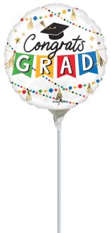 09" Congrats Grad Party Banner Balloon (Inflated with Cup and Stick)