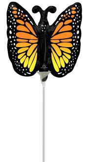 Mini Shape Monarch Butterfly Glow Balloon (Inflated with Cup and Stick)