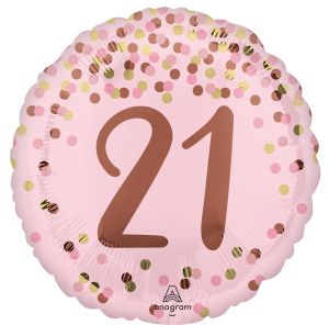 Standard Pretty Pink 21st Birthday Balloon