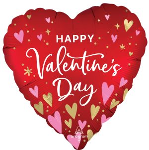 Standard Satin Happy Valentines Day Heartfelt Elegance Balloon