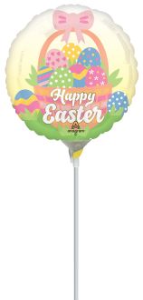 09" Easter Egg Basket Balloon (Inflated with Cup and Stick)