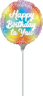09" Birthday Glitz Balloon (Inflated with Cup and Stick)