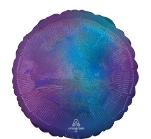 18" Circle Blue Aura Stardust Ombre Flat Balloon