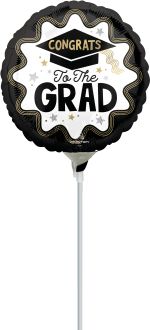 09" Wave of Success Congrats To The Grad Balloon (Inflated with Cup and Stick)