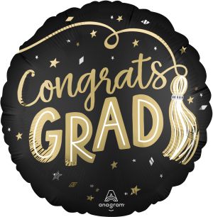 Standard Satin Twirling Tassels Congrats Grad Balloon