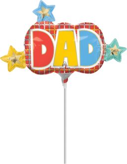 MiniShape Graphic Grids Dad Balloon (Inflated with Cup and Stick)