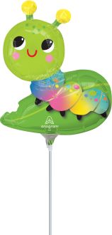 MiniShape Happy Caterpillar Balloon (Inflated with Cup and Stick)