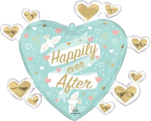 SuperShape Ribbon Banners Wedding Happily Ever After Balloon