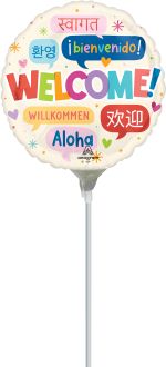 09" Welcome Languages Balloon (Inflated with Cup and Stick)