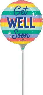 09" Candy Stripes Get Well Soon Balloon
