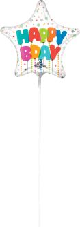 09" Happy Balloon Bash Birthday Balloon (Inflated with Cup and Stick)