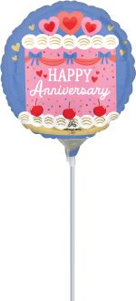 09" Sweet Anniversary Soirée Balloon (Inflated with Cup and Stick)