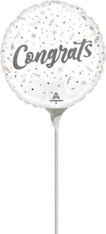 09" Elegant Congrats Balloon (Inflated with Cup and Stick)