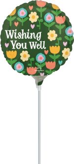 09" Healing Blooms Balloon (Inflated with Cup and Stick)