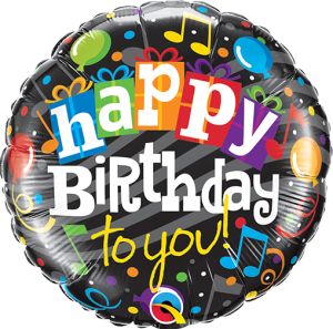 09" Happy Birthday To You Balloon (Inflated with Cup and Stick)